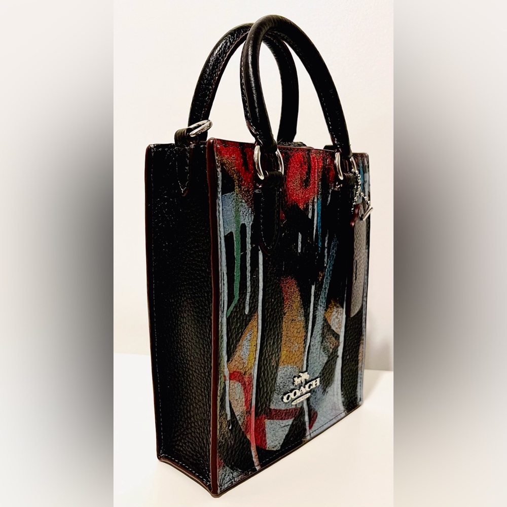COACH NWT X Mint + Serf North South Mini Tote Leather Crossbody - Picture 3 of 11